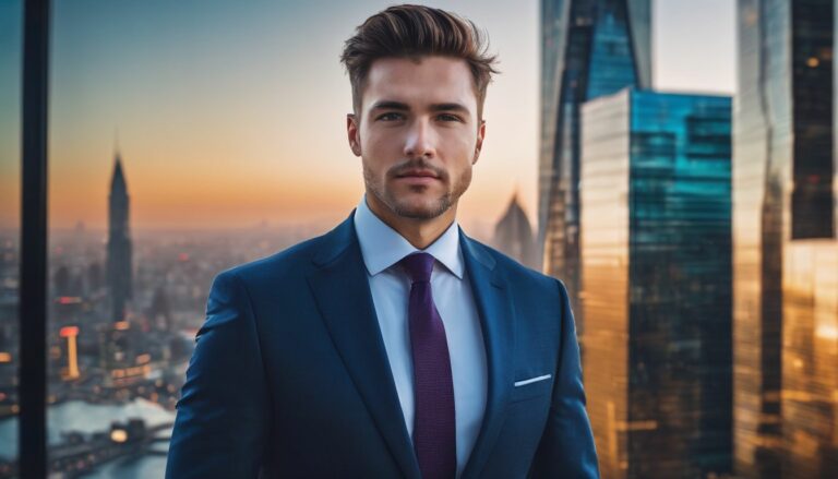 A man stood in front of a large window