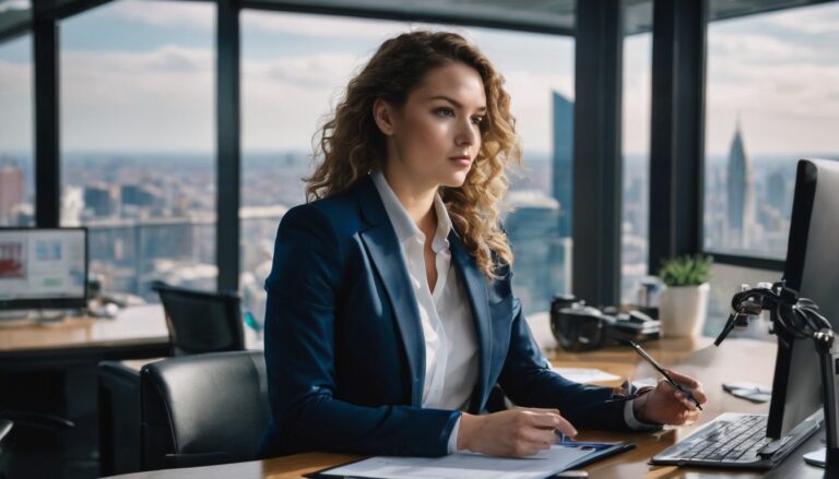 A person working at a computer