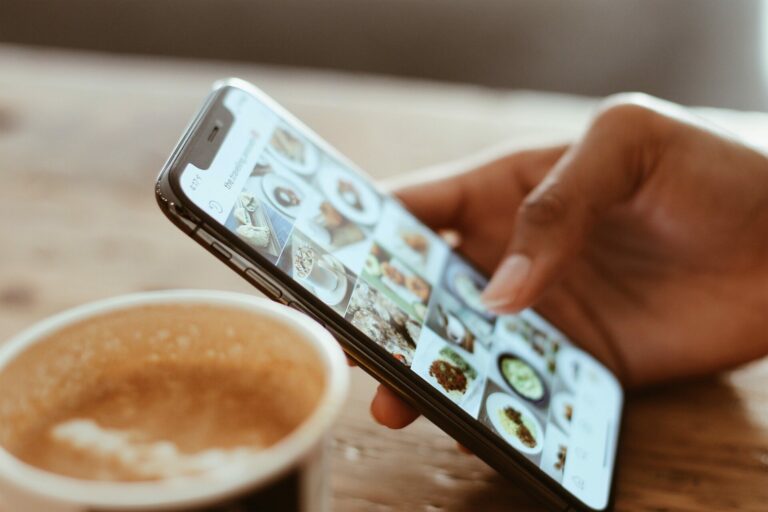 Social media gallery on a phone