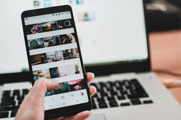 Person scrolling through social media images